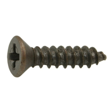 Midwest Fastener Sheet Metal Screw, #4 x 1/2 in, Bronze Plated Steel Flat Head Phillips Drive, 40 PK 63281